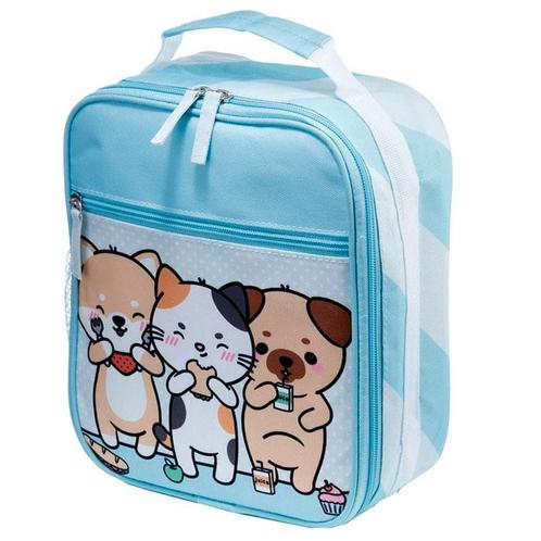 Draagbare Koeltas Blauw/Wit - Lunch Adoramals - 26x22x10cm N, Sieraden, Tassen en Uiterlijk, Tassen | Schooltassen, Nieuw, Ophalen of Verzenden
