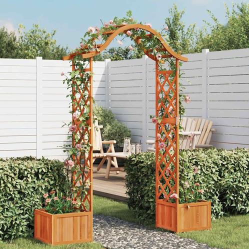 vidaXL Pergola met plantenbak massief vurenhout, Tuin en Terras, Palen, Balken en Planken, Nieuw, Verzenden