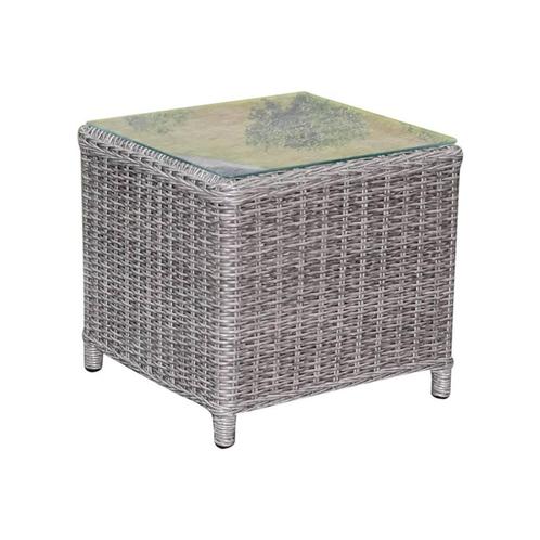 Toscane XL bijzettafel 50x50xH46 cm grijs, Tuin en Terras, Tuintafels, Nieuw, Wicker, Ophalen of Verzenden