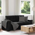 vidaXL Loveseat bank 140 cm fluweel zwart, Huis en Inrichting, Verzenden, Nieuw, Stof