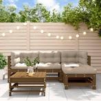 vidaXL 5-delige Loungeset met kussens massief hout, 5 zitplaatsen, Verzenden, Nieuw, Loungeset
