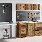 vidaXL Garagekasten 2 st bewerkt hout oud hout, Huis en Inrichting, Kasten | Stellingkasten, Verzenden, Nieuw