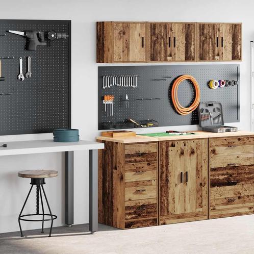 vidaXL Garagekasten 2 st bewerkt hout oud hout, Huis en Inrichting, Kasten | Stellingkasten, Nieuw, Verzenden