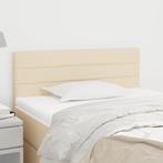 vidaXL Hoofdbord 80x5x78/88 cm stof crèmekleurig, Huis en Inrichting, Slaapkamer | Bedden, Verzenden, Nieuw, Crème, Stof