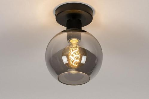Rietveld Plafondlampen - Zwart, Grijs - Glas, Metaal, Huis en Inrichting, Lampen | Plafondlampen, Verzenden