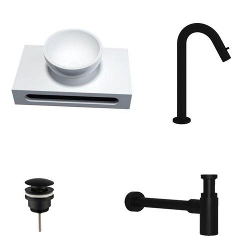 Sani Royal Solid Surface Waskom Rond met Solid, Tuin en Terras, Waterpartijen en Fonteinen