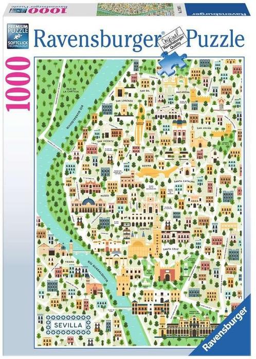 Map of Seville Puzzel (1000 stukjes) | Ravensburger -, Hobby en Vrije tijd, Denksport en Puzzels, Nieuw, Verzenden