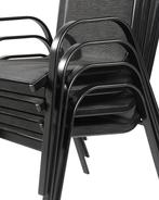 Tuinstoelen set 4 stuks – zwart – 80x55x89 cm – stalen, Tuin en Terras, Tuinstoelen, Ophalen of Verzenden, Nieuw
