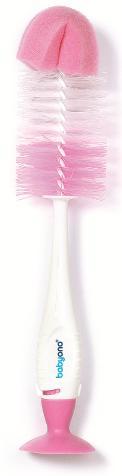 Baby Ono Wit/Roze Flessenborstel met Spons & Zuignap 728/03, Kinderen en Baby's, Babyvoeding en Toebehoren, Nieuw, Verzenden