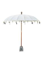 Balinese Parasol houten steel rond 250 cm creme, Verzenden, Nieuw