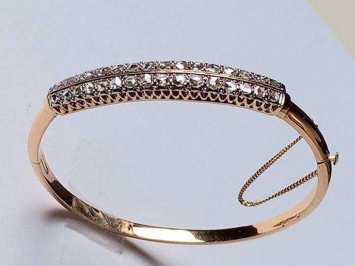Armband - 18 karaat Geel goud - 3.80ct. tw. Diamant, Sieraden, Tassen en Uiterlijk, Antieke sieraden