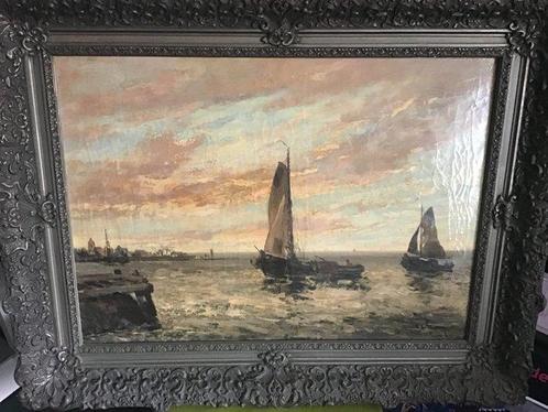 Cornelis de Bruin (1870-1940) - Zonsondergang Harderwijk, Antiek en Kunst, Kunst | Schilderijen | Klassiek