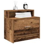 vidaXL Nachtkastjes 2 st met lade 51x31x47 cm oud, Verzenden, Nieuw, Hout