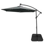 Monster Shop Zweefparasol - Grijs - 3m - LED Verlichting -, Verzenden, Nieuw