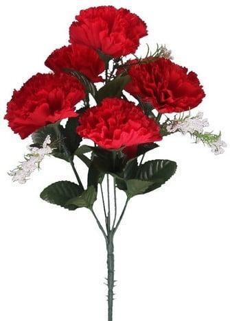 Anjerboeketje Kerstboeket Rood met gips Zijdenbloem per stuk, Huis en Inrichting, Woonaccessoires | Kunstplanten en Kunstbloemen