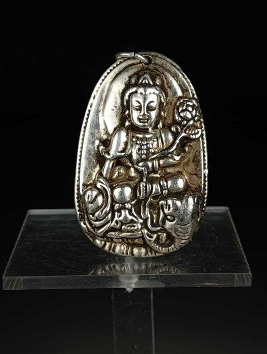 Zilver - Amulet - Boeddha, Antiek en Kunst, Kunst | Niet-Westerse kunst