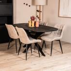 Eetkamertafel Alexander - Deens ovaal - Mangohout - Zwart, Huis en Inrichting, Tafels | Eettafels, Verzenden, Nieuw