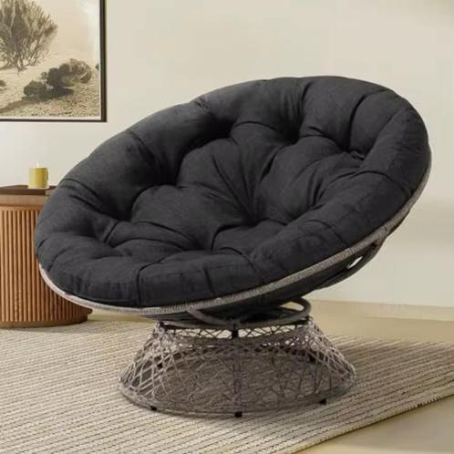 Bircim papsan lounge stoel zwart met zwarte kussens, Tuin en Terras, Tuinmeubel-accessoires, Nieuw, Ophalen of Verzenden