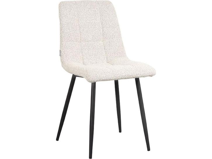 LABEL51 Juul - Eetkamerstoel - Stof - Wit - Black Frame, Huis en Inrichting, Overige Huis en Inrichting, Nieuw, Verzenden