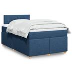 vidaXL Boxspring met matras stof blauw 120x190 cm, Huis en Inrichting, Slaapkamer | Bedden, Nieuw, 190 cm of minder, Twijfelaar