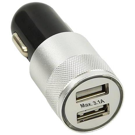 ProPlus autolader USB dubbel 12/24 Volt 3,1A zwart/zilver, Auto diversen, Auto-accessoires, Ophalen of Verzenden