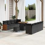 vidaXL Tuin Sofa Set met kussen 11 pcs Zwart 80 x 80 x 71 cm, Tuin en Terras, Verzenden, Nieuw, Rotan