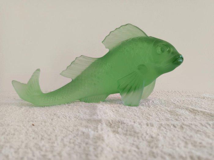 Baccarat - Vaas - Kristal - Grote groene vis, Antiek en Kunst, Antiek | Glas en Kristal