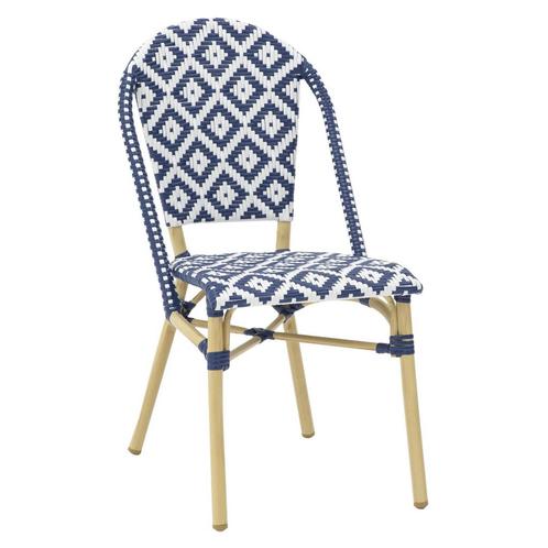 Stoel | MONICA | Aluminium Rotan/Aluminium | Blue | Naturel, Zakelijke goederen, Horeca | Keukenapparatuur, Nieuw in verpakking