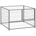 vidaXL Hondenkennel 100x100x70 cm staal zilverkleurig, Dieren en Toebehoren, Verzenden, Nieuw