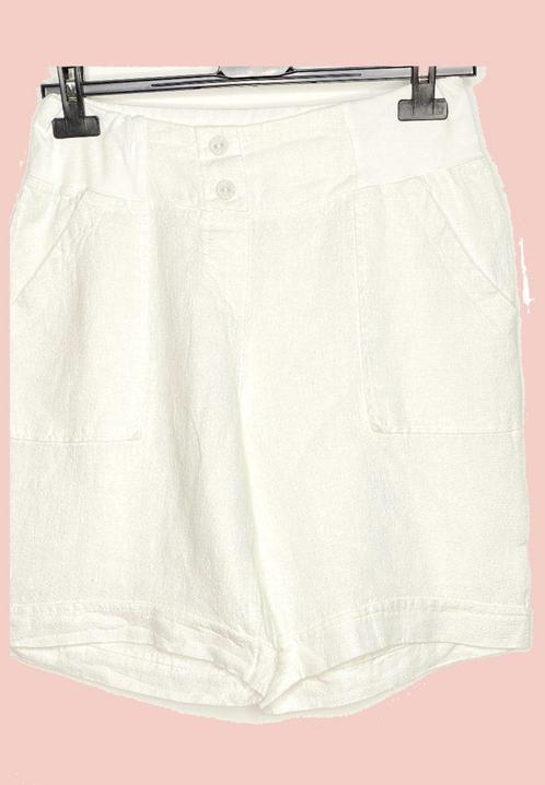 Korte linnen broek met elastische talie - steekzakken -, Kleding | Dames, Broeken en Pantalons