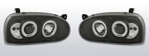 Koplampen Volkswagen Golf 3 92-97  Halo Rims zwart, Auto-onderdelen, Verlichting, Nieuw, Volkswagen, Verzenden