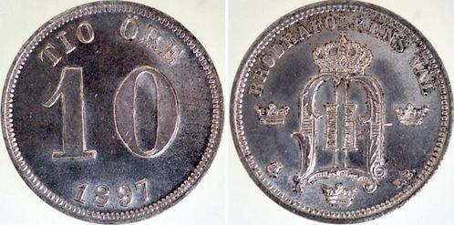 Norwegen 10 Öre 1897 Top, Archiv Franquinet, Ms66 zilver, Postzegels en Munten, Munten | Europa | Niet-Euromunten, Verzenden