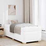 vidaXL Bedframe met matras Wit 80 x 200 cm Stof, Huis en Inrichting, Slaapkamer | Bedden, Verzenden, Nieuw, Wit, Stof