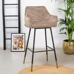 40% Korting: Velvet barkruk Fiona taupe 65-78 cm, Ophalen, Zo goed als nieuw