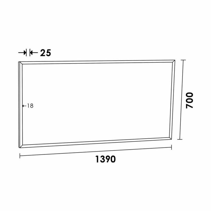 Spiegel Topa Silhouette 140x70x2.5 cm Aluminium Zwart, Huis en Inrichting, Woonaccessoires | Spiegels, Ophalen of Verzenden