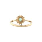 Gouden vintage dubbele entourage ring met smaragd en diamant, Sieraden, Tassen en Uiterlijk, Ringen, Ophalen of Verzenden, Nieuw