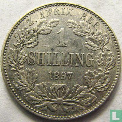 Zuid-Afrika 1 shilling 1897, Postzegels en Munten, Munten | Afrika, Losse munt, Goud, Zilver, Overige landen, Verzenden