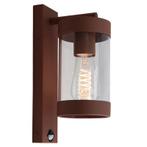 Moderne buiten wandlamp met bewegingssensor roestkleurig,, Tuin en Terras, Ophalen of Verzenden, Nieuw, Glas, Wandlamp