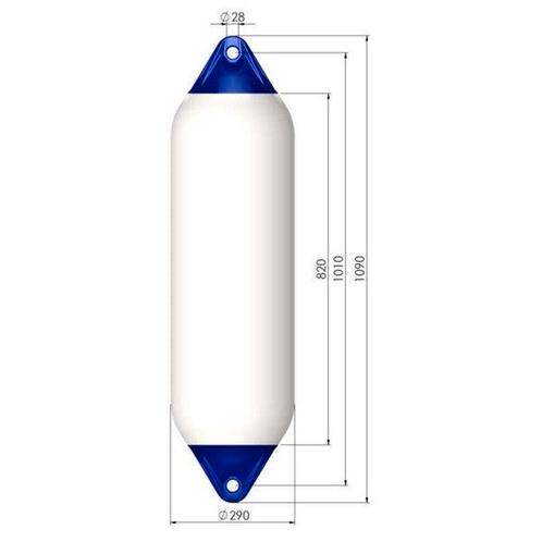 Bieden: Polyform F8 white heavy duty fender 144 x 38 cm, Watersport en Boten, Overige Watersport en Boten, Nieuw, Ophalen of Verzenden