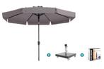 Madison Flores Luxe stokparasol Ø300 cm. - Taupe + Granada, Verzenden, Nieuw, Parasolvoet, Kantelbaar