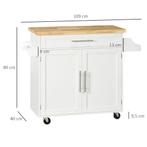 TRUUSK Keukentrolley 2-in-1 - Serveerwagen met Werkblad - Kr, Verzenden