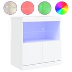 vidaXL Dressoir met LED Wit | OP = OP | Sfeerverlichting..., Huis en Inrichting, Kasten | Dressoirs, Ophalen of Verzenden, Nieuw