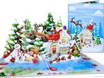Kerstkaart Wintertafereel Kerstsfeer Pop-up kaart, Verzenden, Nieuw