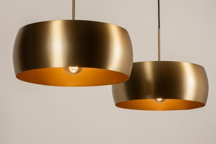 Rietveld Hanglampen - Goud - Metaal, Aluminium, Huis en Inrichting, Lampen | Hanglampen, Verzenden