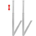 VidaXL tel. tafelpoten, geborsteld nikkel, 710 / 1100 mm, Ophalen, Nieuw