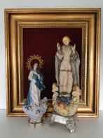 sculptuur, 2 Madonnen aus Italien - 47 cm - Houten aardewerk, Antiek en Kunst