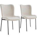 Gestoffeerde stoel Tessa - Geweven stof gebroken wit/zwart,, Huis en Inrichting, Verzenden, Nieuw