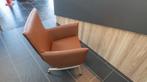 Fauteuil Label Foxxy  bruin leer, Ophalen of Verzenden, Zo goed als nieuw, 75 tot 100 cm, Leer