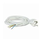 2 meter VMVL kabel snoer met stekker wit 3 x 1,5mm2, Doe-het-zelf en Verbouw, Elektra en Kabels, Ophalen of Verzenden, Nieuw