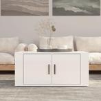 vidaXL Salontafel 80x50x36 cm bewerkt hout hoogglans wit, 50 tot 100 cm, Verzenden, Nieuw, 50 tot 100 cm